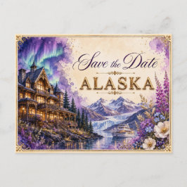 Elegante Alaska Save-the-Date-Hochzeits-Einladung Postkarte