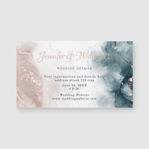 Elegante Alkohol-Tinte Gold-Röte Blau Minimal Mode Magnetkarte