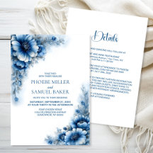 Elegante All-in-One Blaue Florale Hochzeit