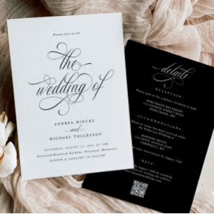 Elegante All-in-One-Hochzeits-Einladung mit Detail Einladung