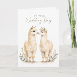 Elegante Alpaka-Hochzeitskarte Karte