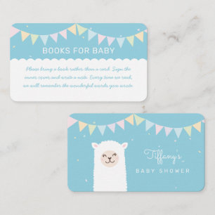 Elegante Alpaka Lama Baby Shower Bücher für Baby Begleitkarte