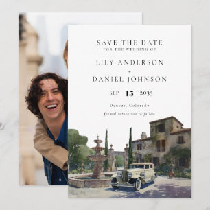 Elegante alte Geld Landgut Foto Hochzeit Save The Date