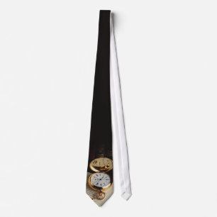 Elegante Alte Goldene Uhr Krawatte