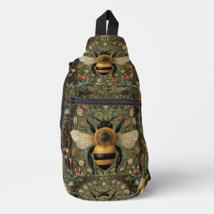 Elegante alte Hummel botanische Blumenkunst Crossbody Bag