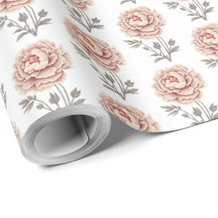 Elegante alte rosa Pfingstrose-Blüte Geschenkpapier