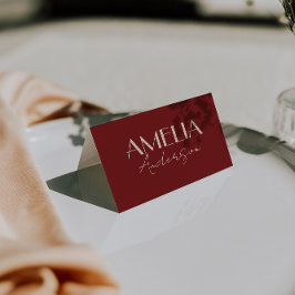 Elegante alte rote Creme-Hochzeitsplatzkarten im S Tischnummer