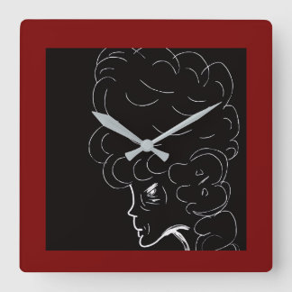 Elegante ältere Dame Quadratische Wanduhr