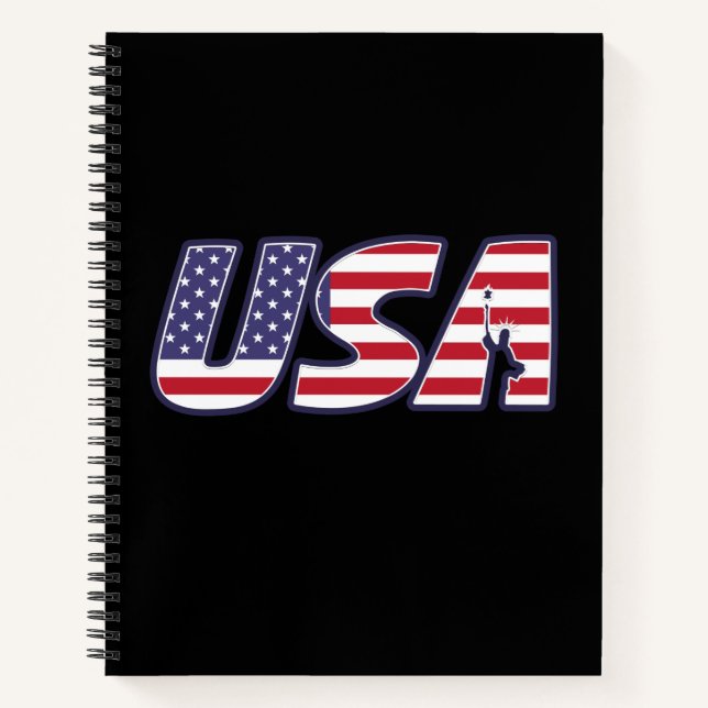 Elegante amerikanische Flagge Notizbuch (Vorderseite)