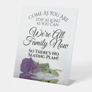 Elegante Amethyst Lila Rose Open Seating Wedding Sockelschild