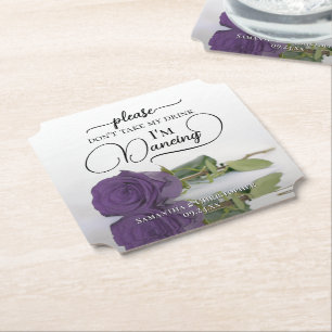 Elegante Amethyst Rose Nimm mir nicht mein Getränk Untersetzer
