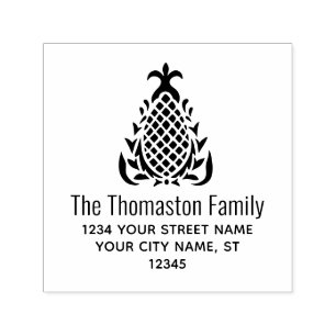 Elegante Ananas #10B Benutzerdefinierter Name Rück Permastempel