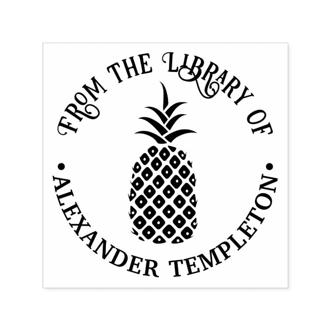 Elegante Ananas #11B "From the library of" Name Permastempel (Design)