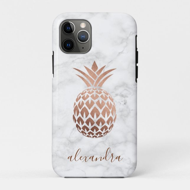 Elegante Ananas aus Kupfer-Rose Case-Mate iPhone Hülle (Rückseite)