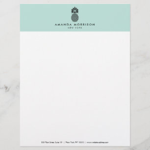 Elegante Ananas Luxuriöse Boutique Mint Briefbogen