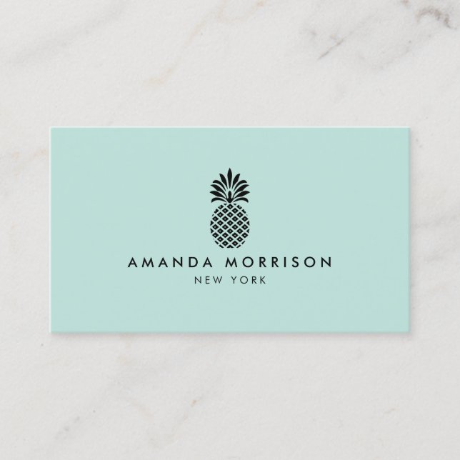 Elegante Ananas Luxuriöse Boutique Mint Visitenkarte (Vorderseite)