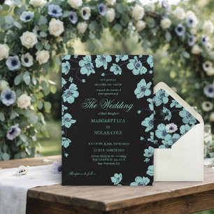 Elegante Anemone Blumen Hochzeitseinladung Einladung