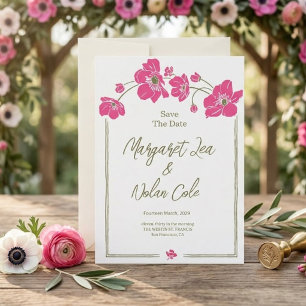 Elegante Anemone Blumen Save-the-Date-Karte Einladung