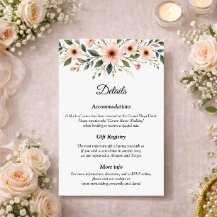Elegante Anemone-Wildflower-Hochzeit im botanische Begleitkarte