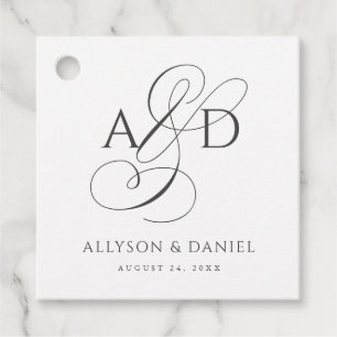 Elegante Anfangsskriptmonogramm Classic Wedding Geschenkanhänger