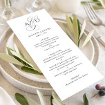 Elegante Anfangsskriptmonogramm Classic Wedding Menükarte<br><div class="desc">Das elegante,  klassische Menü für Anfangsskripte Monogram Classic Wedding bietet eine wunderbar klassische Typografie gepaart mit einem eleganten Skriptampersand.</div>