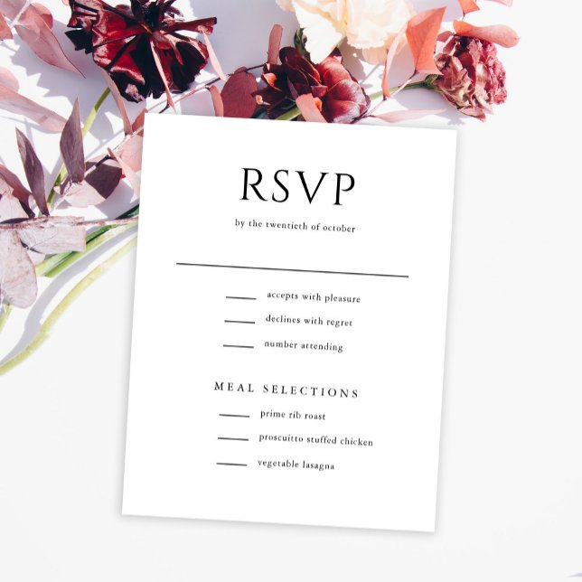 Elegante Anfangsskriptmonogramm Classic Wedding RSVP Karte (Von Creator hochgeladen)