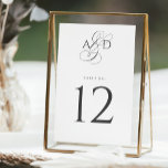 Elegante Anfangsskriptmonogramm Classic Wedding Tischnummer<br><div class="desc">Die elegante Initials Monogram Classic Wedding Tischnummer zeichnet sich durch eine wunderbar klassische Typografie und einen eleganten Skriptampersand aus.</div>