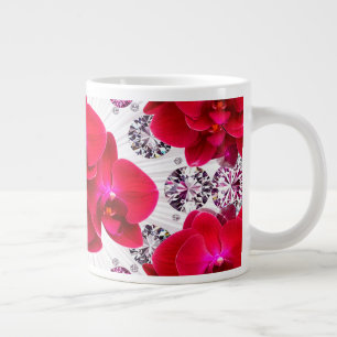 Elegante Anordnung der Roten Orchideen Jumbo-Tasse
