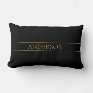 Elegante anpassbare Gold-Texte und -Linien Lendenkissen