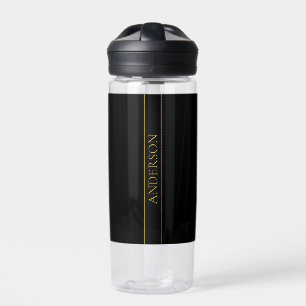 Elegante anpassbare Gold-Texte und -Linien Trinkflasche