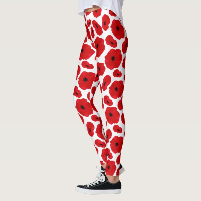 Elegante anpassbare Mohnblume Leggings (Links)