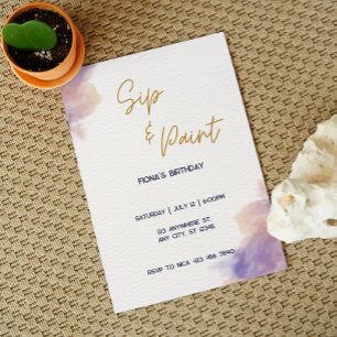 Elegante anpassbare Sip-and-Paint-Party Einladung