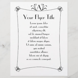 Elegante anpassbare Umrandung mit Monogramm Flyer