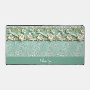 Elegante antike Blumen-Personalisierte-Schreibtisc Schreibtischunterlage