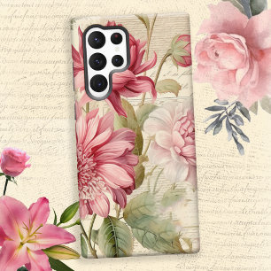 Elegante antike französische Blumen-Collage im Vin Samsung Galaxy Hülle