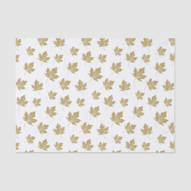 Elegante antike Gold Fall Maple Blätter. Seidenpapier (Vorderseite)
