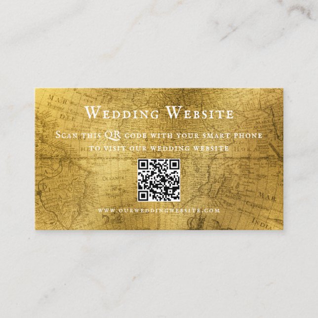 Elegante antike Hochzeitskarte Visitenkarte (Vorderseite)