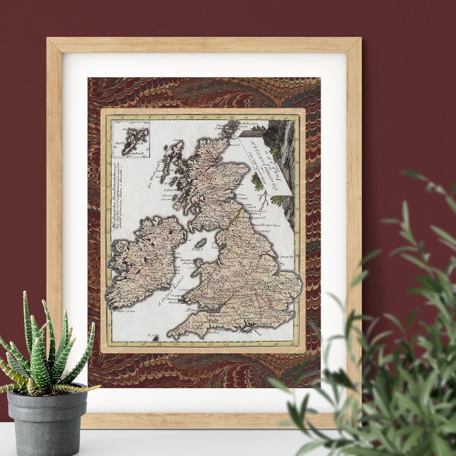 Elegante Antike Karte von Großbritannien und Irlan Poster (Von Creator hochgeladen)