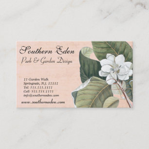Elegante antike Magnolia Graving Business Card Visitenkarte