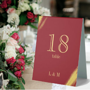 Elegante antike Rote Gold Klassische Hochzeit Tischaufsteller