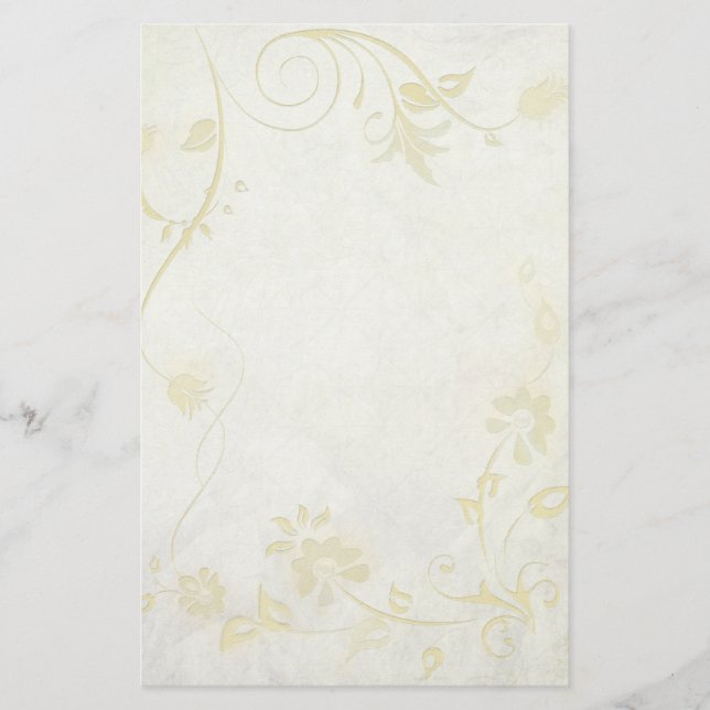Elegante antike Weiße Vintage Hochzeit Briefpapier (Vorderseite)