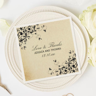 Elegante antike Wirbel Hochzeiten von Napkins Serviette