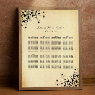 Elegante antike Wirbel Hochzeitsstift Poster