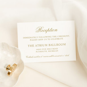 Elegante Antique-Gold-Kalligrafie-Empfang Begleitkarte