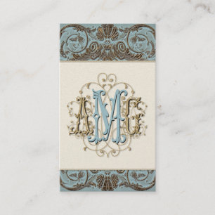 Elegante Antiqued Goldbarocke mit Monogramm Karten