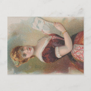 Elegante Antiquitäten-Valentinsillustration, 1890 Postkarte