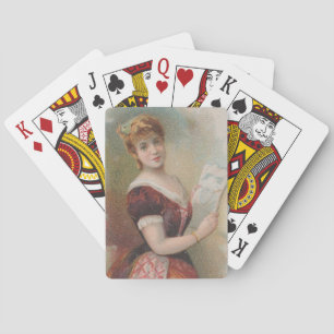 Elegante Antiquitäten-Valentinsillustration, 1890 Spielkarten