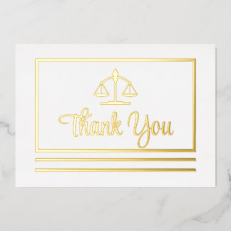 Elegante Anwältin Vielen Dank Foil Postcard Folieneinladung