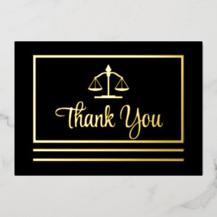 Elegante Anwältin Vielen Dank Foil Postcard Folieneinladung