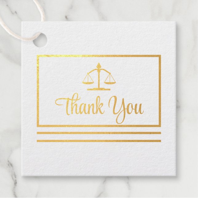 Elegante Anwältin Vielen Dank Foil Postcard Geschenkanhänger (Vorderseite)